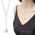joyería de moda para mujer 2020 plata 925 chapado en cristal piedra colgante collar de cadena diamante joyería de plata